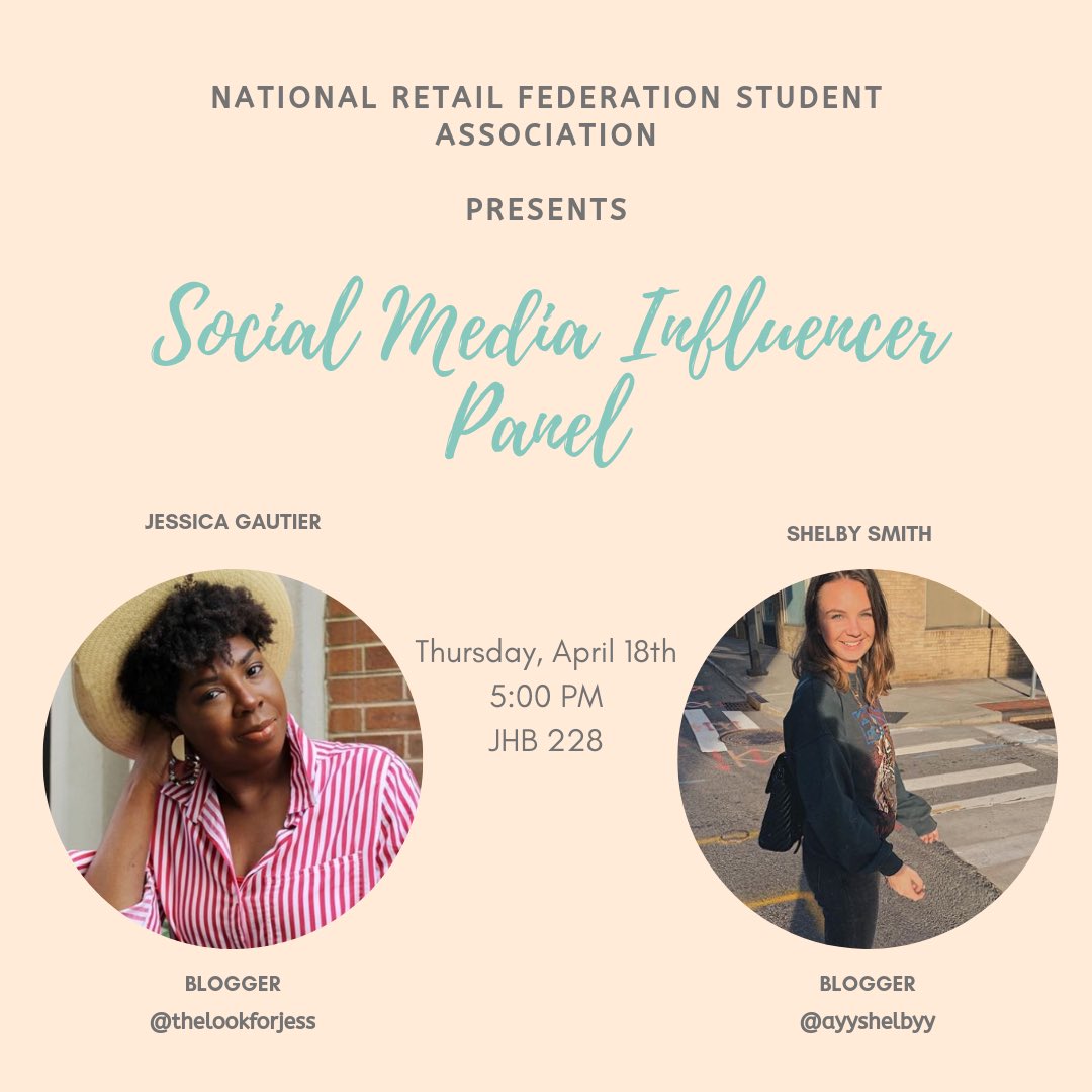 We’re hosting a social media influencer panel with two Knoxville panelists Jessica Gautier (<a href="/thelookforjess/">Jessica Gautier</a>) and Shelby Smith (@ayyshelbyy) TOMORROW at 5:00 pm. Don’t miss out on this opportunity! Hope to see you all there! #retailsfuture