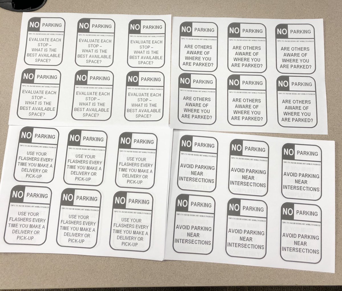 Moncton discusses the importance of parking selection and its role in avoiding being hit while parked. “Parking Tickets” were left in the cab of each package car to help provoke thought while on road. <a href="/AndreasHartung3/">UPS Atlantic Canada CHSP</a> <a href="/AGrandillo/">Moncton CHSP Team</a> #UPSCanadaSafetyCup