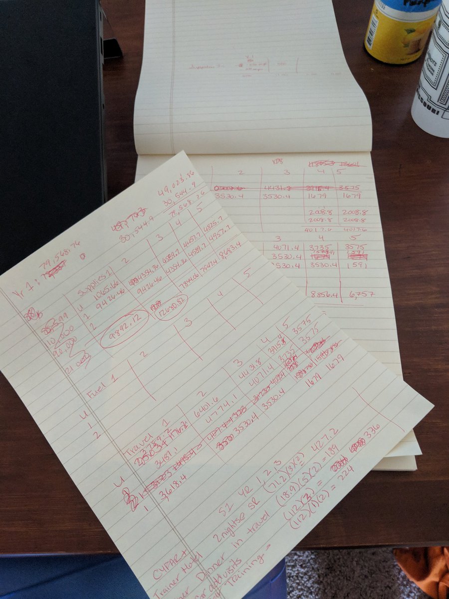 AmtrakHobbit's tweet photo. When you don't entirely trust Excel to do the budget math. #CYFAR #NIFA #grantwriting https://t.co/RkxSo5wXmz