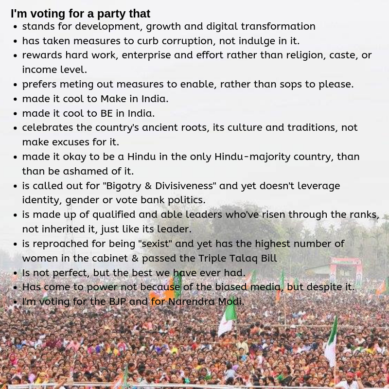 desiboho's tweet image. What I&apos;m voting for tomorrow, and maybe you should too!

#Vote4BJp #NamoAgain2019 #ModiForNewIndia #LokSabhaElections2019 #BangaloreGoesToPolls
