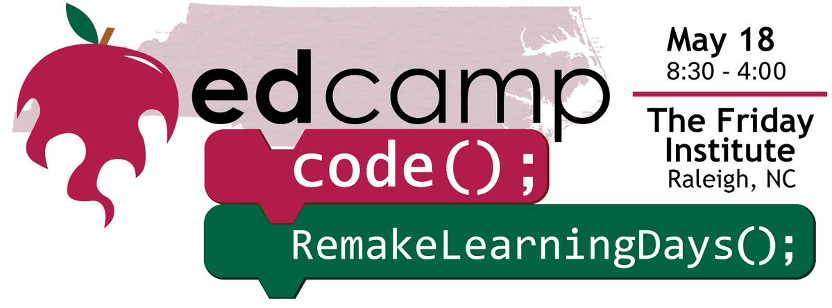 FridayInstitute's tweet image. Want to incorporate more #coding and #ComputationalThinking into your class? Learn how at our next #edcampCode on May 18 as part of @TriangleLearns&apos; @RemakeDays. #code #ncdli #nced #cs4nc #cs4all Learn more: go.ncsu.edu/edcampcode