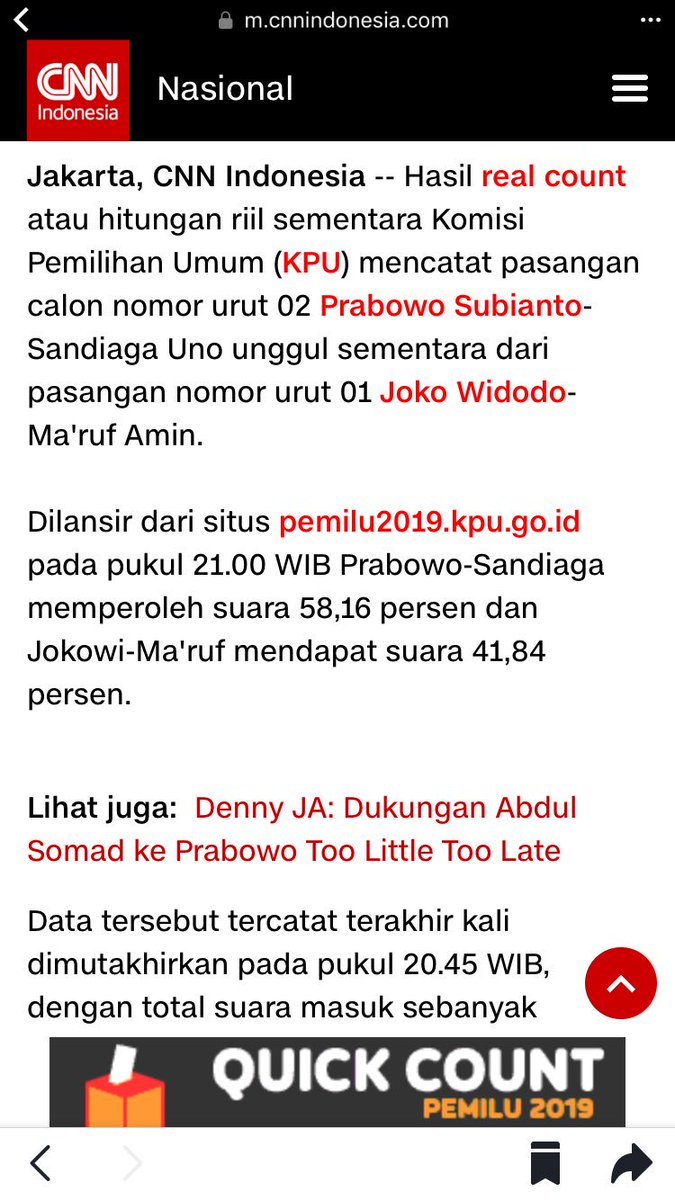 #Prabowomenangrealcount
#JanganPercayaLembagaSurveiTV 
#VictoryForPrabowo 
InsyaAllah...
semua tak luput dari ijin Allah 👆🏼