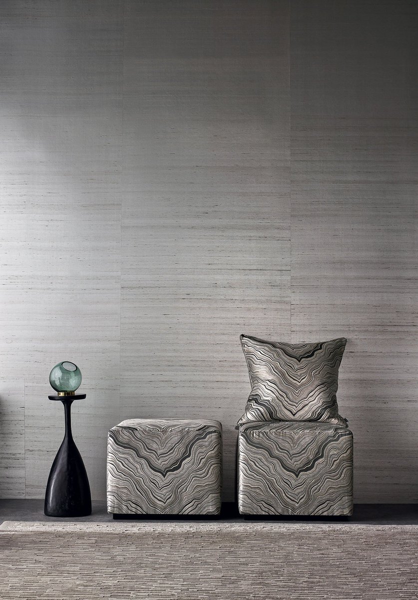 A Zinc favourite, Marbleous is back! This lustrous silk and linen mix ingeniously mimics a highly veined slab of marble #zinctextile #interior #design #luxury #marble #silk #theromogroup