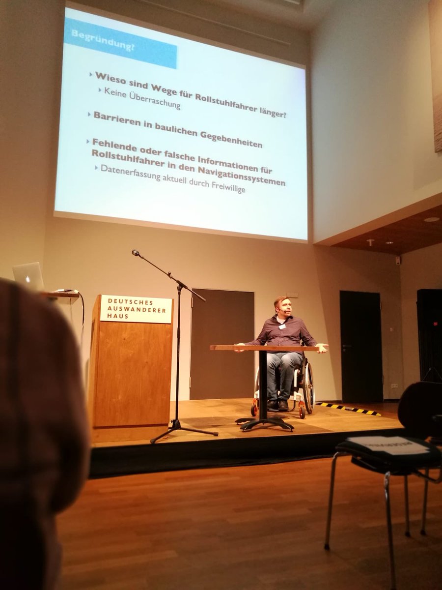 Toller Kongress zum Thema „Touristische Einrichtungen barrierefrei erleben“ im Deutschen Auswandererhaus in Bremerhaven mit einem Vortrag zu meinem Rollstuhlnavigationsprojekt zum Abschluss. #HCIBremen #Bremerhaven #Auswandererhaus