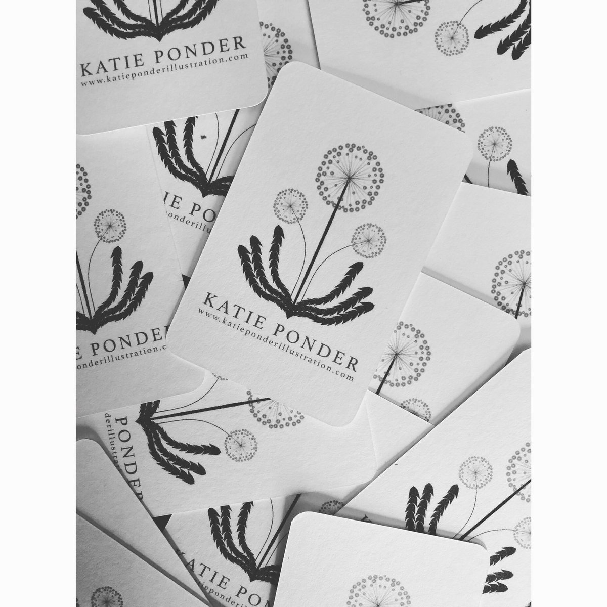 Katie Ponder Some New Business Cards Freelance Illustrator Dandelion Businesscard Moo