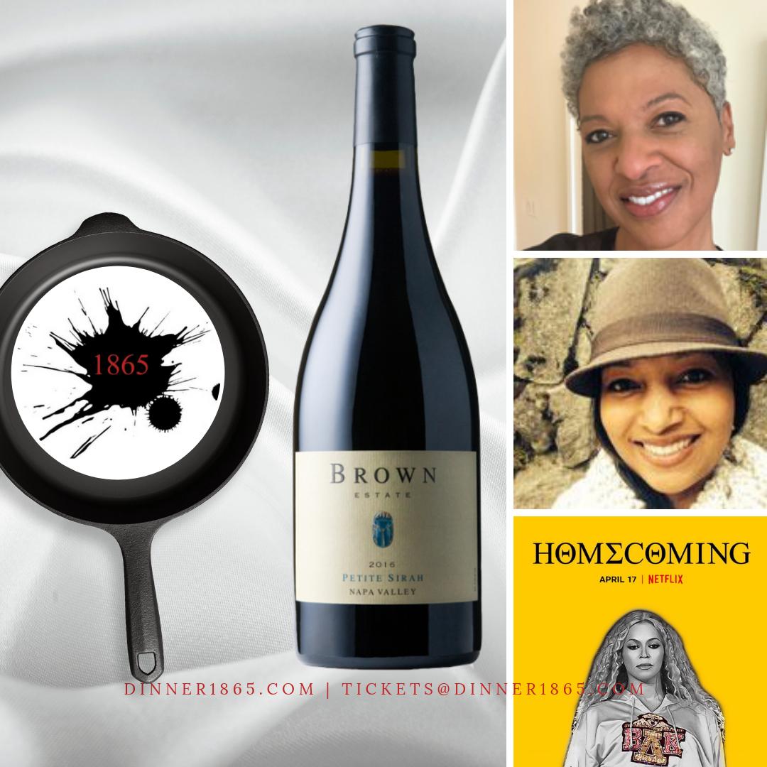 1865Experience's tweet photo. Let's celebrate #winewomenandsong by toasting the women of @brownestate winery in Napa - Deneen and Coral Brown and Beyonce's "Homecoming" debut on Netflix w/ Brown Estate's 2016 Petite Sirah 

#Cheers 
#Dinner1865 #BeyonceHomecoming #BrownEstate #Sirah #WineWednesday #Wednesday https://t.co/aLuX0uVKu9