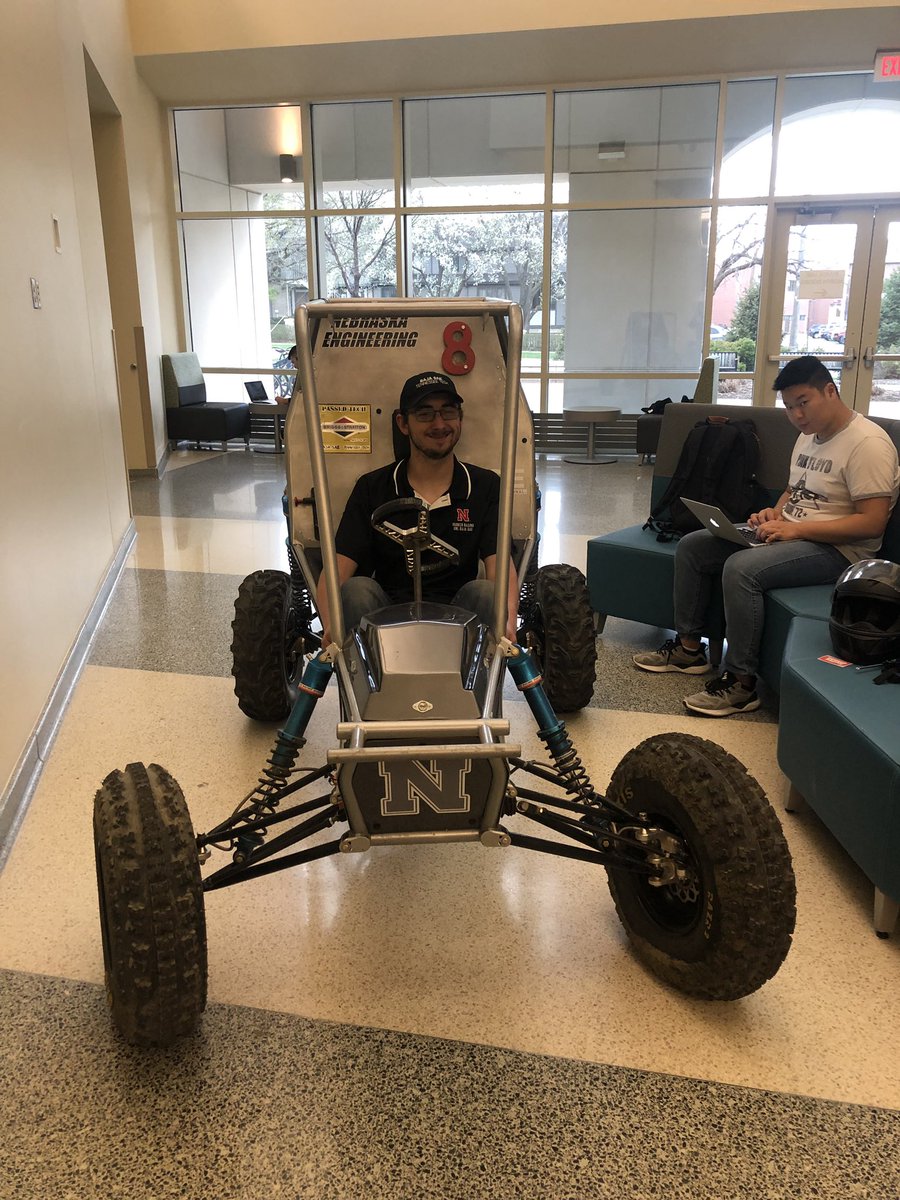 HuskerRacing's tweet photo. Stop by Othmer Hall today until 2pm to check out the off road vehicle and for a chance to win a $20 Amazon Giftcard! #BuiltbyBaja @NebEngineering https://t.co/YDi6PiS4SG