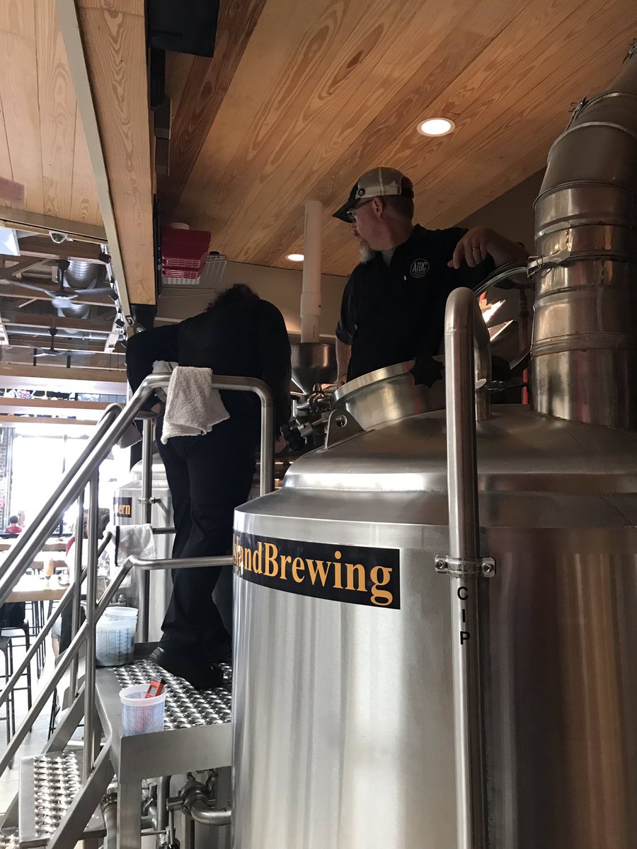 AmeliaBrewing's tweet photo. New manager, Megan in for her staff training brew day. Been rocking out to all metal today and having some fun after being back from CBC Denver. https://t.co/i1QuA7OPVn