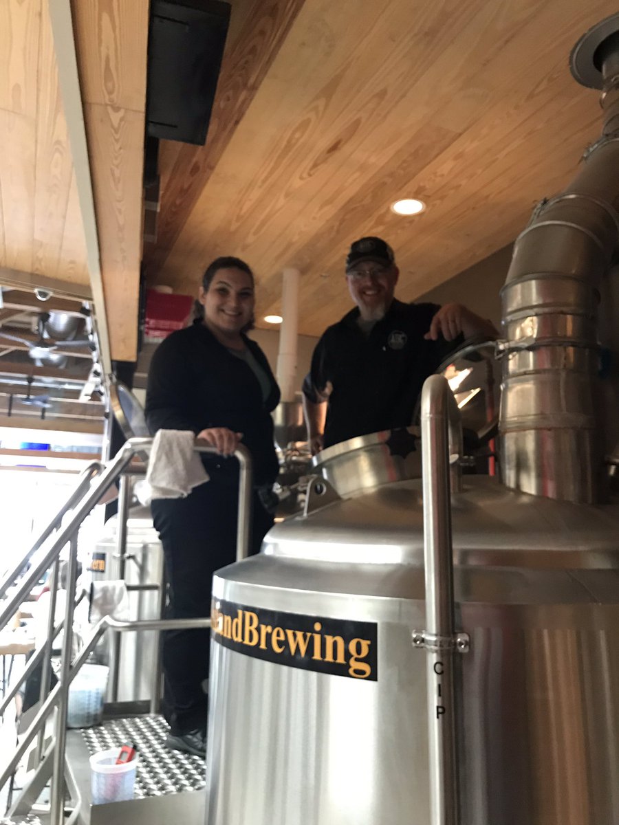 AmeliaBrewing's tweet photo. New manager, Megan in for her staff training brew day. Been rocking out to all metal today and having some fun after being back from CBC Denver. https://t.co/i1QuA7OPVn