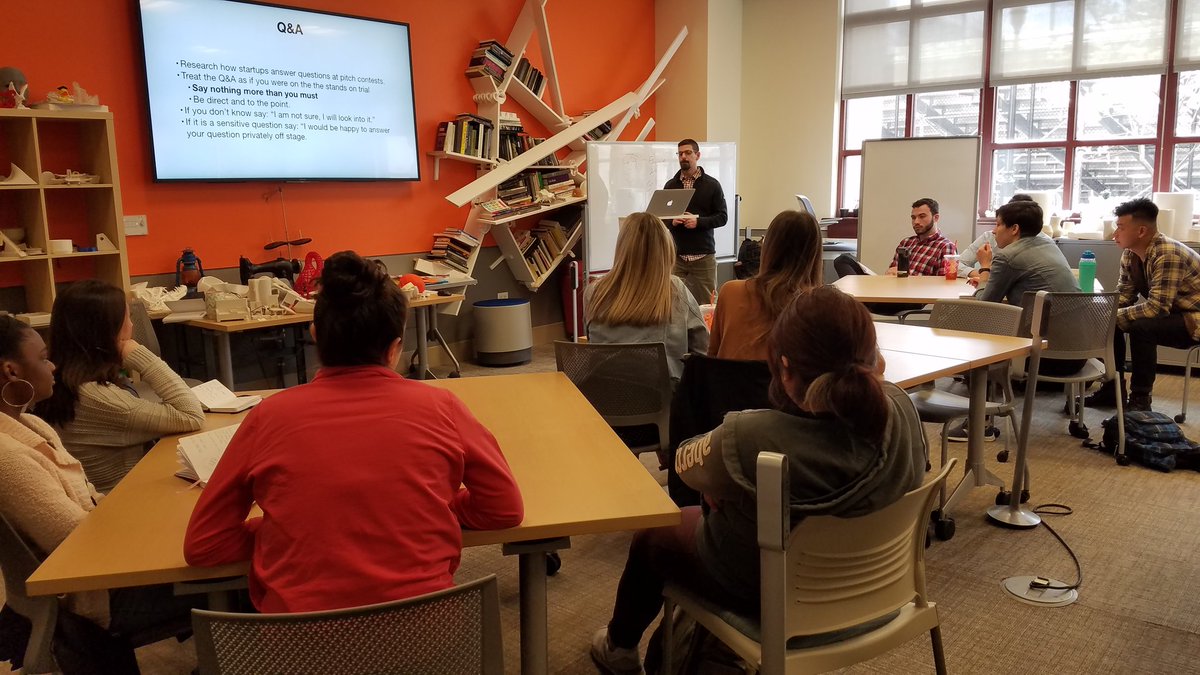 FelicianoCenter's tweet photo. Some of the team reps for our 2019 @BulbHeadIdeas #MSUpitch @montclairstateu get tips on pitching from @jaymf. Thanks to @AJKhubani for his generous support of our contest. https://t.co/pW8BNQ0Ust