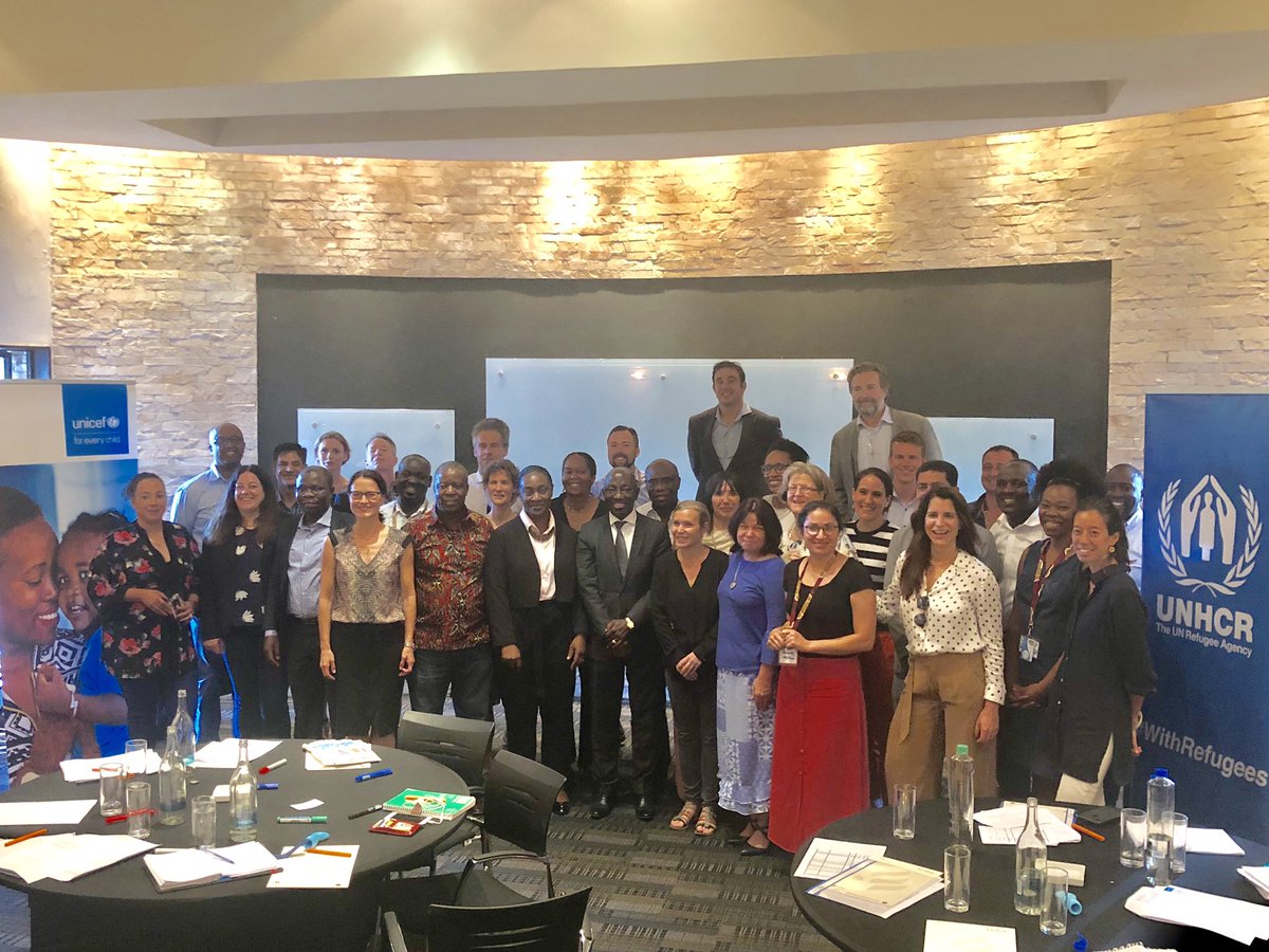 Post workshop smiles. Excellent insights from <a href="/UNICEFAfrica/">UNICEF Africa</a> and <a href="/Refugees/">UNHCR, the UN Refugee Agency</a> colleagues from the East and Southern Africa Region on operationalizing  the #GlobalCompactonRefugees. 
Refugee inclusion and community support are critical, as are partnerships and common purpose.