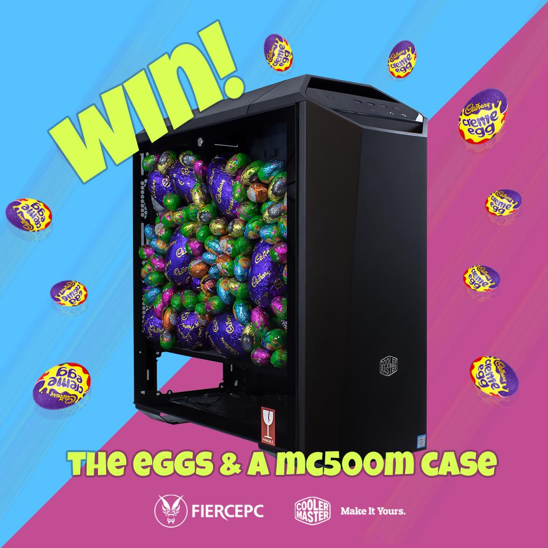 FiercePC's tweet image. Want to find out how you can win this @CoolerMasterUK MC500M case full of chocolate? 

🐰Guess the number of eggs
🔄RT this tweet
📅 Enter by the 22nd April

Comment your guess below for your chance to win!

#Easter #Competition #EasterEgg