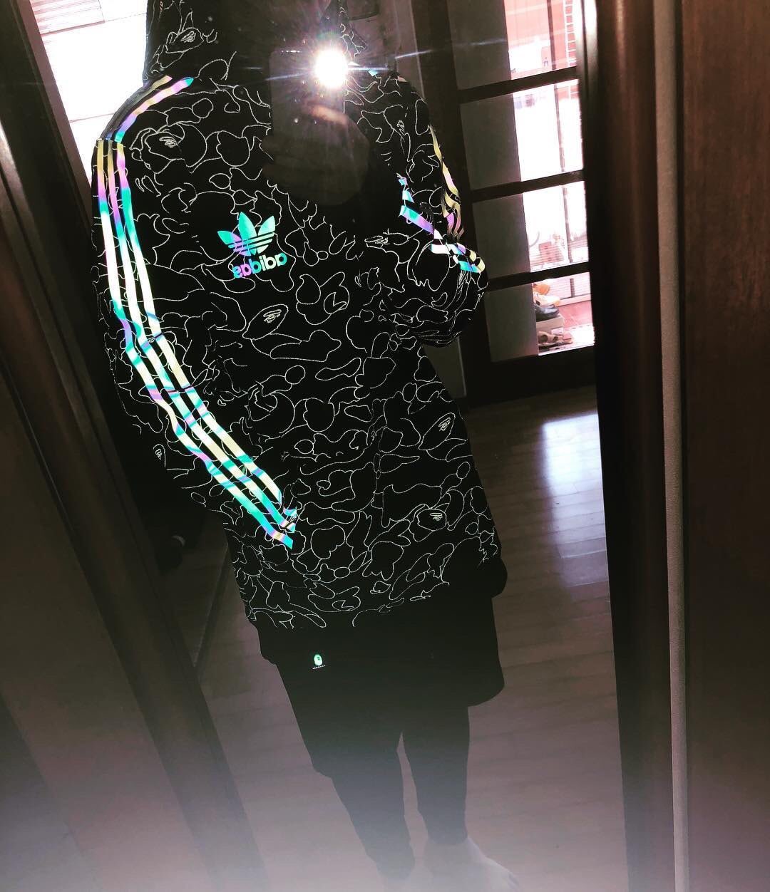 Tech hoodie adidas bape sale