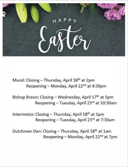 Metz_at_LVC's tweet photo. Don't forget Easter Break starts tomorrow at 5pm. Here are our hours: https://t.co/3Miuo85oCO