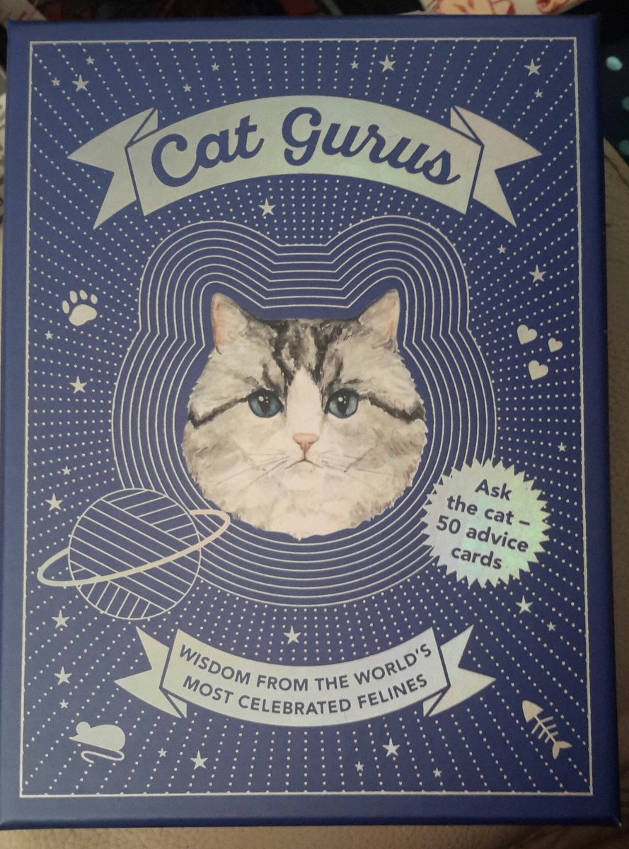 While I'm here, having a nice sit down, when I'm supposed to be in the baff, I am going to show you some of my Cat Gurus. A set of 50 cards that the very lovely  @MundaneTragedy gave to me when she came to visit. They're ace! Thread to follow...