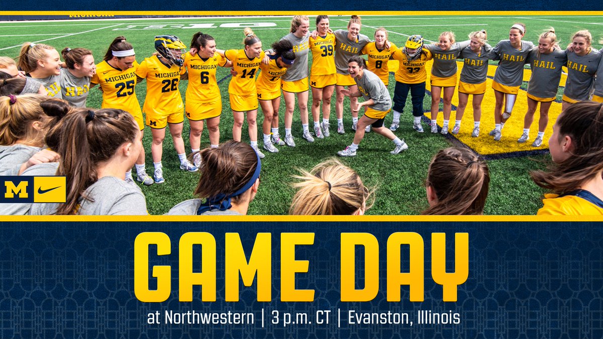 UMichWLAX's tweet photo. IT'S GAMEDAY!

🆚: at No. 6 Northwestern
📍: Evanston, Ill.
🏟: Martin Stadium
🕛: 3 p.m. CT
📊: https://t.co/A7U5Iy8vSN         
📺: https://t.co/rGXK7OvnEv 
                  
#GoBlue 〽️ https://t.co/qIGDCUhjMY