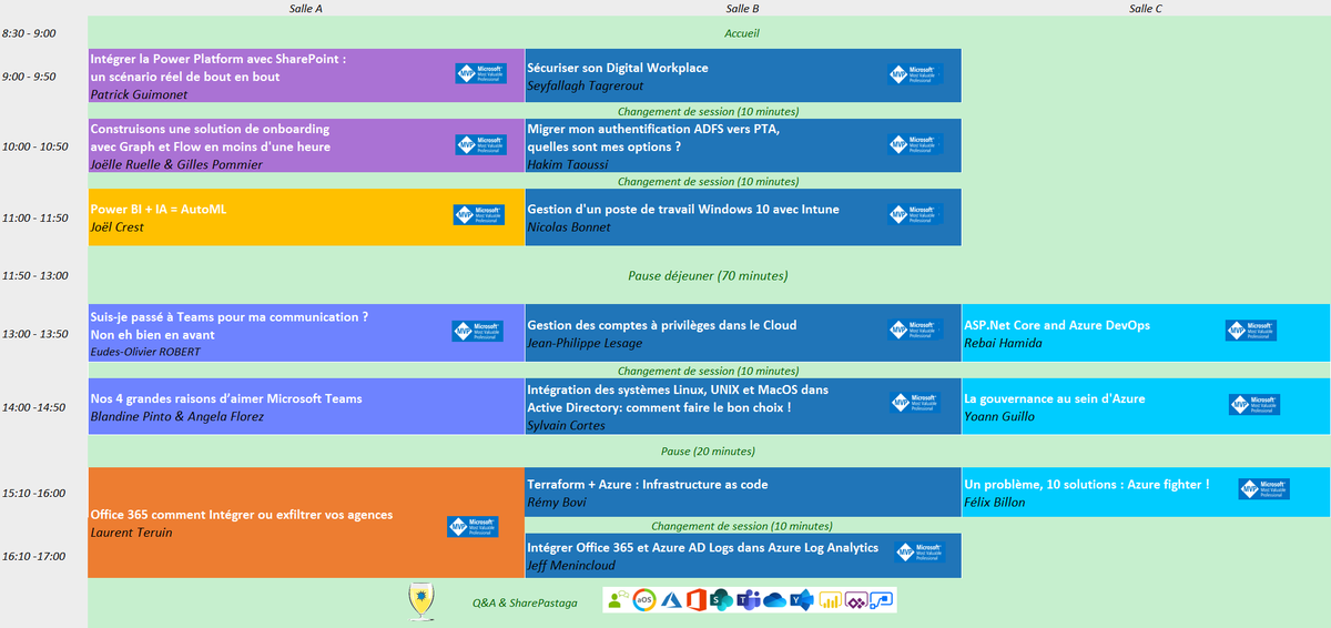 aOSComm's tweet photo. Voici l'agenda de l'aOS Aix - Marseille 12/062019

#aOSAix #aOSMarseille
#Office365 #SharePoint #Teams
#PowerPlatform #PowerBI #Flow #AI
#Azure #Windows10 

avec @RuelleJoelle @RebaiHamida @BlandinePinto @Angelaflorez  
@YoannGUILLO @felix_billon Laurent Teruin @jfberenguer_pro https://t.co/vcyyXKIOp0