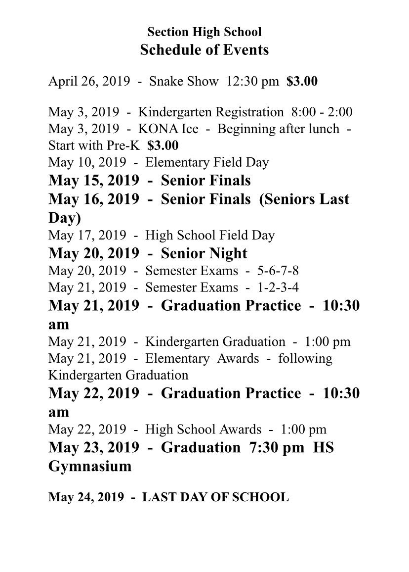 SHS END OF YEAR EVENTS
