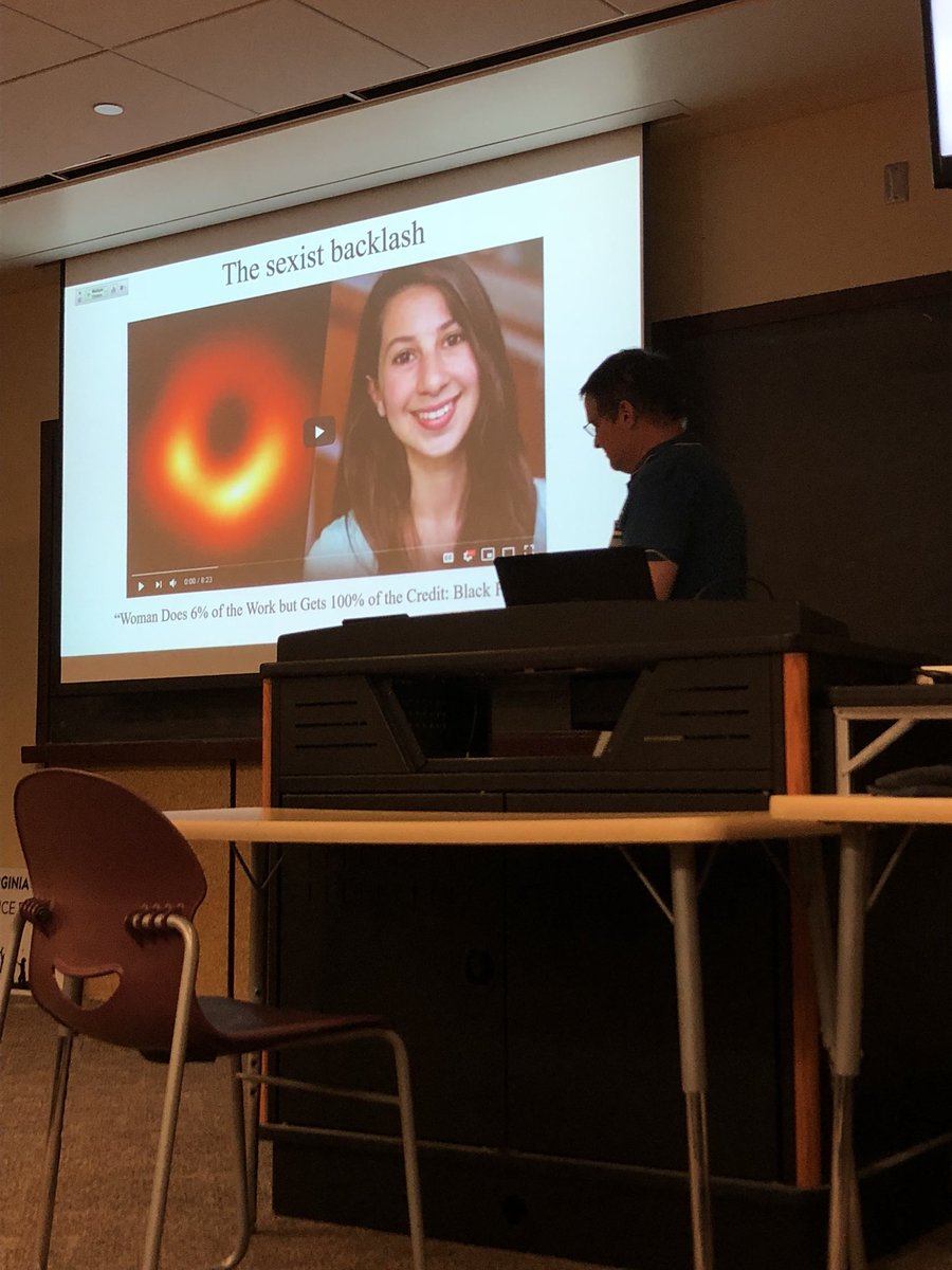 Today my astrophysics professor took a lecture to defend Dr. Katie Bouman’s credibility in the #EventHorizonTelescope project. We need more professors like this!!! #VirginiaTech