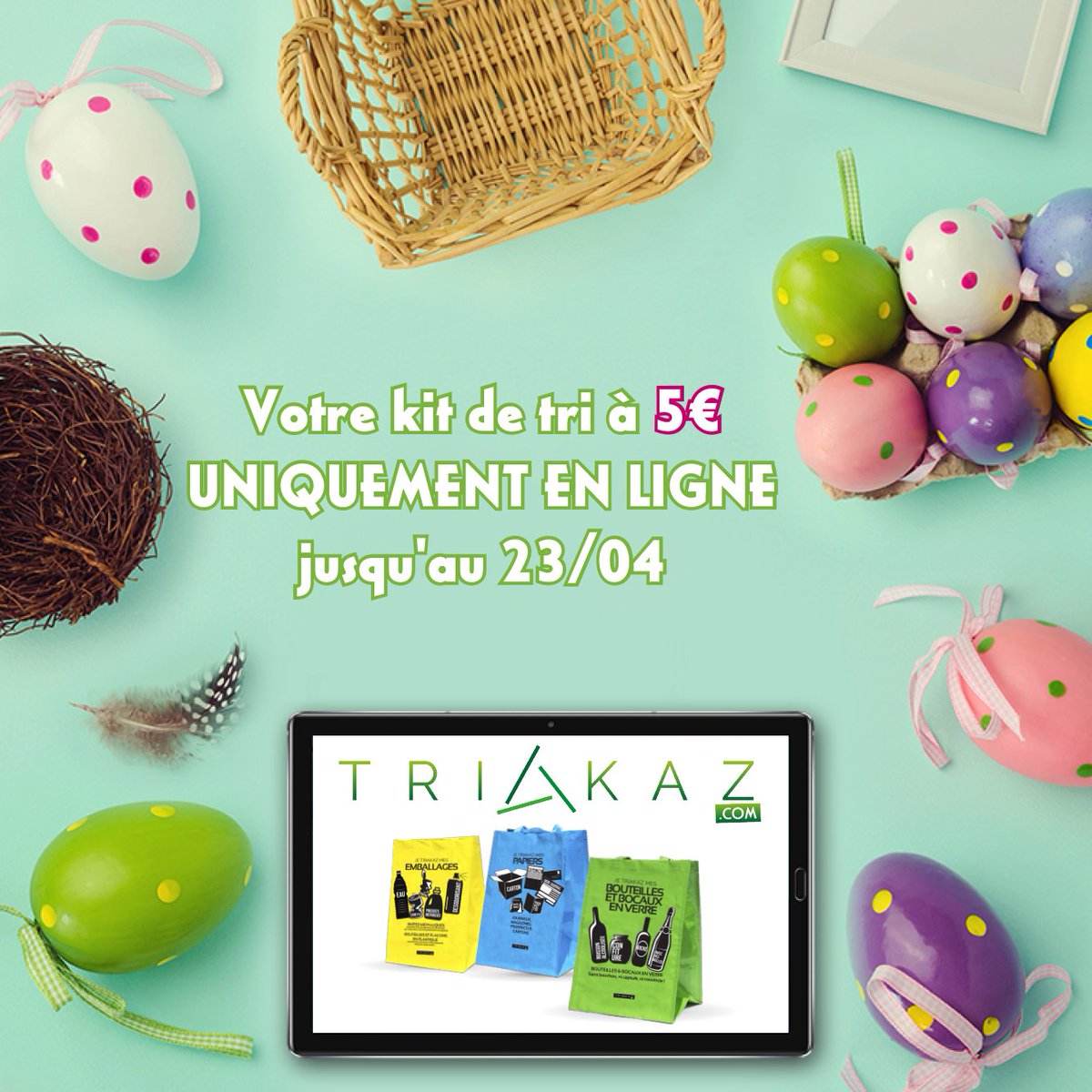 triakaz_fr's tweet photo. Hey ouiiii, Pâque arrive!!!! 🎊🎊🎊🤩🤩🤩 Découvre notre kit de tri 100% ♻️♻️ pour des plages et des rivières propres et belle! en ligne💻 nos produits 100%♻️♻️. Prêt pour PAQUES ZERO DECHETS! A chacun son kit de tri!
https://t.co/IYQVs1kDj1
#PaquesZeroDechets
#KitDuTri
#5euros https://t.co/pNsZkdZU0O