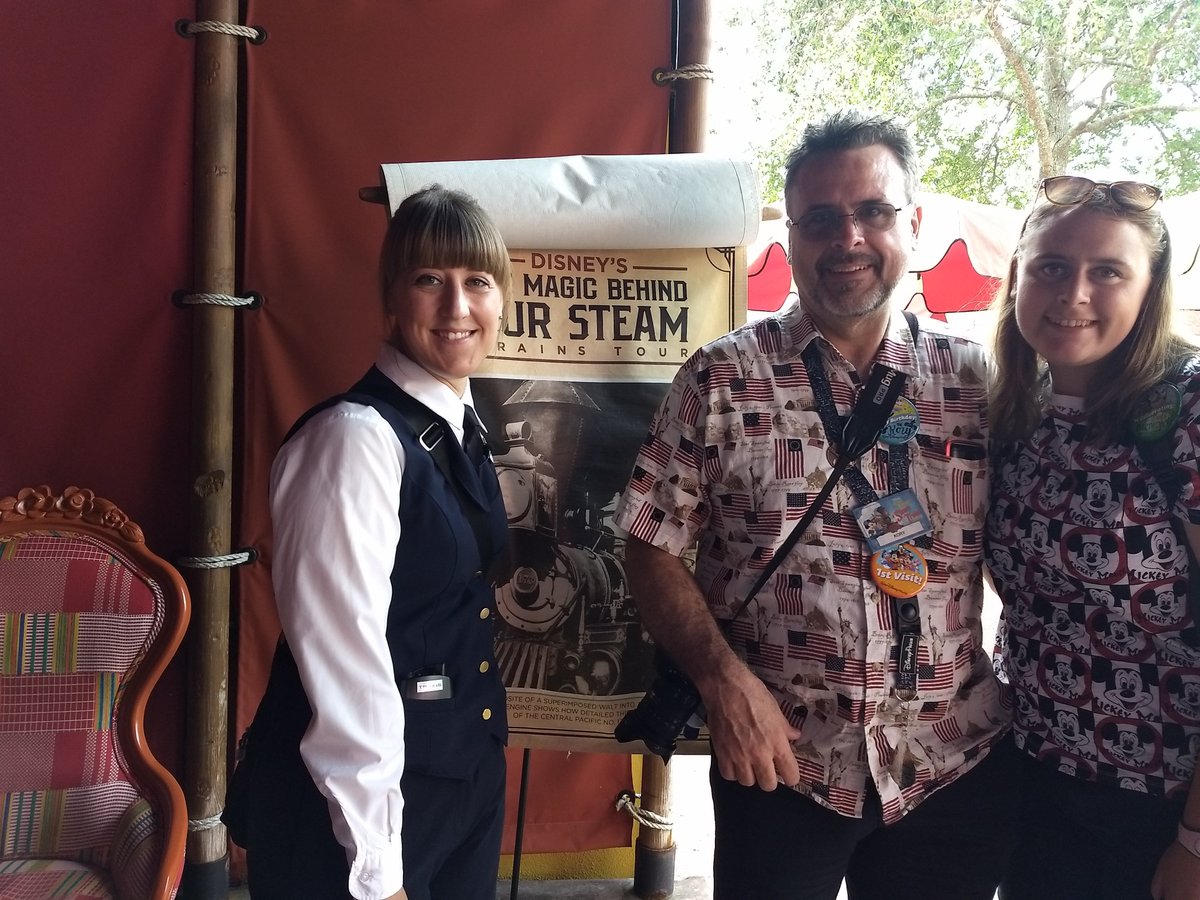 kteemeg's tweet photo. Our Behind the Steam Train Tour Guide, Emily, was amazing! She created a memorable experience for everyone individually, insuring to answer everyone's questions and inquiries. She was very knowledgeable &amp; delivered the tour so well! #CastCompliment @WDWToday https://t.co/UvWukDYVGZ