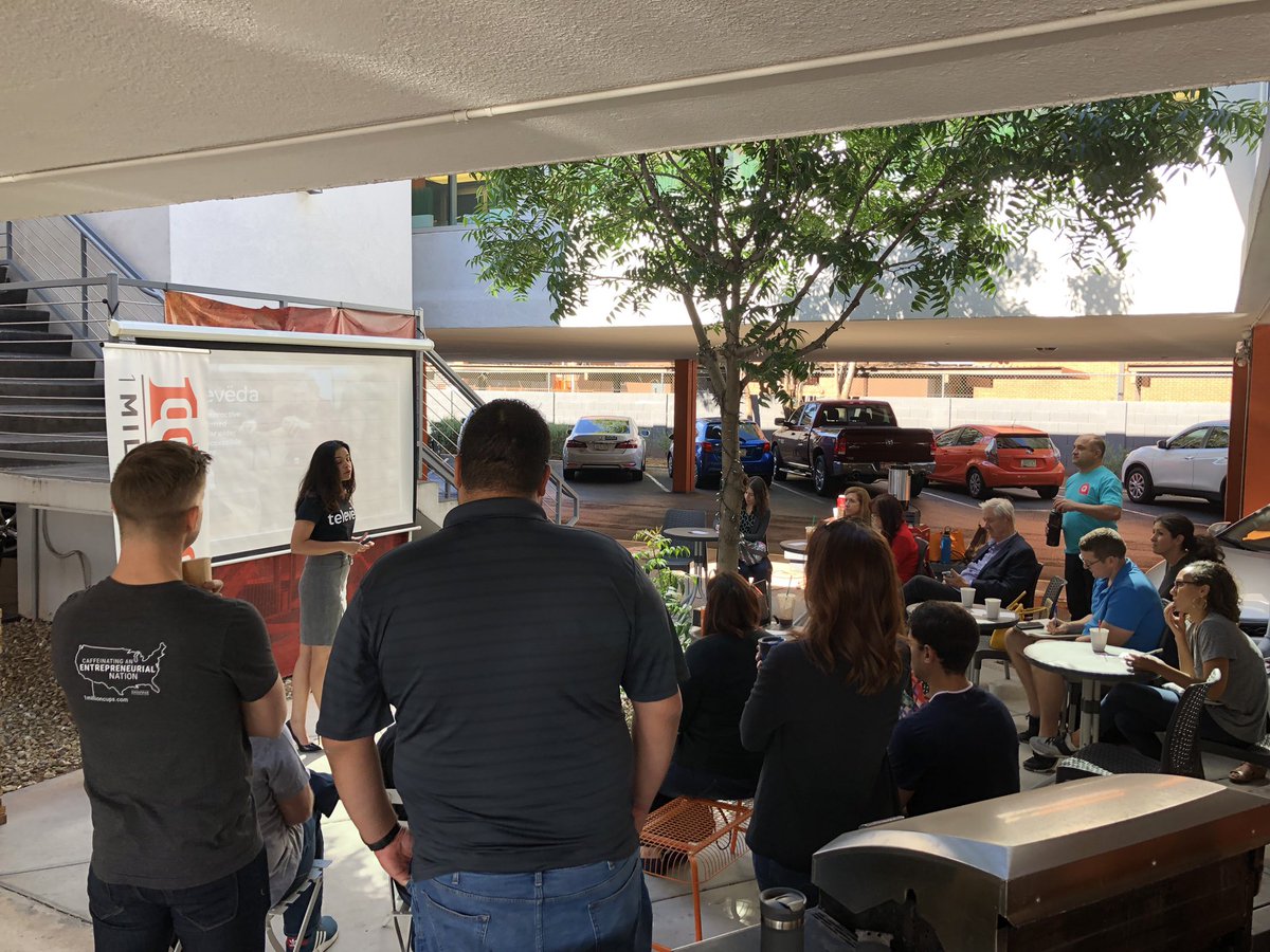 Next up <a href="/1MillionCupsPHX/">1 Million Cups Phx</a> Shruti from <a href="/Televeda/">televeda</a> Helping Seniors stay active, engaged and connected