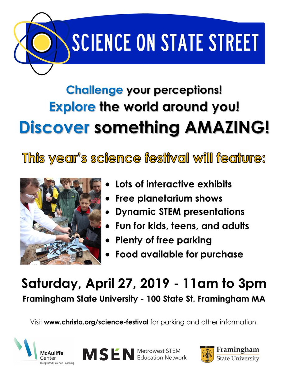 MetrowestSTEM's tweet photo. Spinning Around with STEM by #STEMBeginnings at Science on State Street at @FraminghamU! Children will go topsy-turvy as they learn about Spin Physics. Create spin art using Fan circuits, testing out different tops, and exploring other things that spin! https://t.co/nj70geptWc