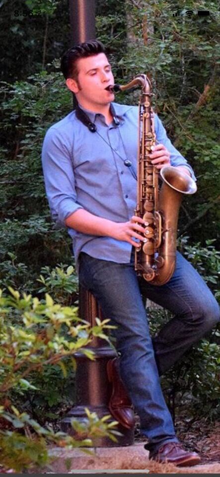 EpsilonMu1's tweet photo. Meet Kappa Kappa Psi candidate Brandon Edwards. He’s a music education and saxophone performance major with a jazz studies certificate. Fun fact, he broke his arm squatting! https://t.co/ZJ6biZGmFK