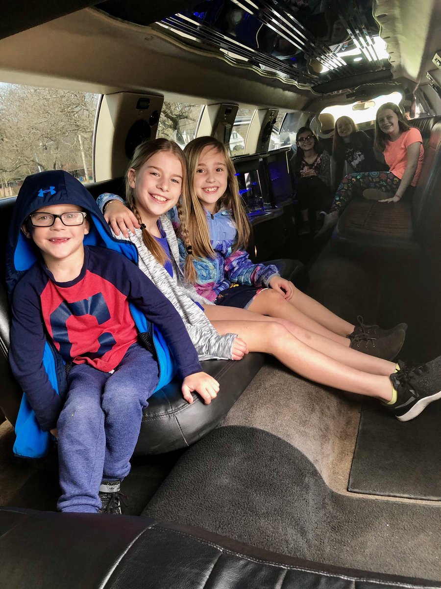 Our “Lunch in a Limo” winners and friends had a fun lunch today! Thank you to All Occasion Limousine, FroYo Twist, and Chik-fil-A for donating the delicious food and ride for our students. #bingowinners