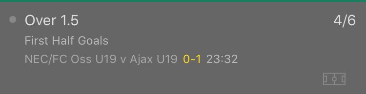 EthanTips's tweet image. Inplay bet 🔥

Fc Oss Vs Ajax U19

Over 1.5 Fh Goals @ 4/6

Stake 1U #inplay
