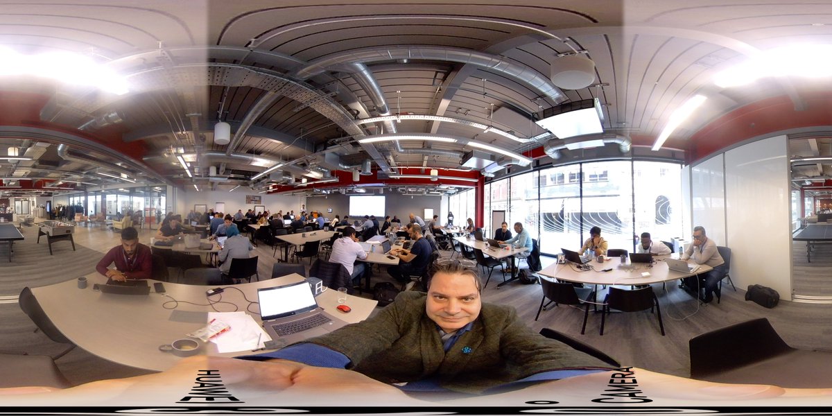 stamaticrook's tweet photo. This should be a 360 of me at Microsoft Reactor learning some data science stuff on windows. https://t.co/cGIHJQpwb4