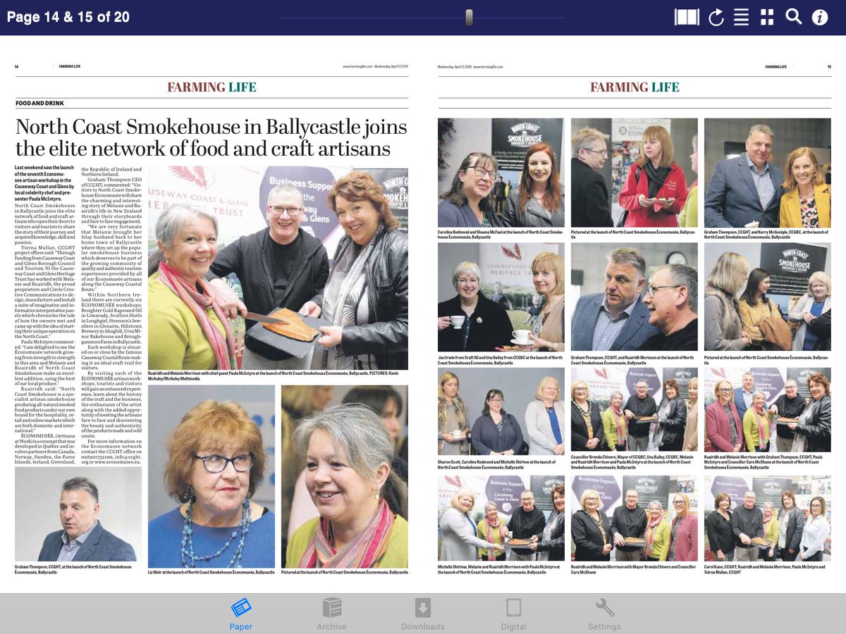 Thanks to ⁦<a href="/FarmingLifeNI/">Farming Life</a>⁩ for super coverage of North Coast Smokehouse today ⁦<a href="/GrahamCCGHT/">Graham Thompson</a>⁩ ⁦@CCGHT⁩ ⁦@BrendaMayorCCG⁩ ⁦<a href="/McAuleySteven/">Steven McAuley</a>⁩ thanks to ⁦<a href="/RuthRodgers16/">Ruth Rodgers</a>⁩ Editor ⁦<a href="/News_Letter/">Belfast News Letter</a>⁩