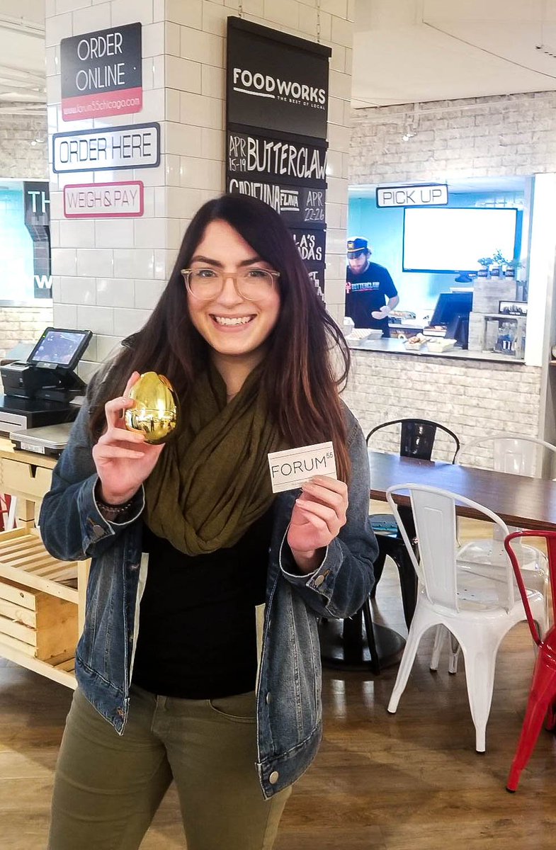 Congrats to today's Easter Egg Hunt winner, Paige! Join us tomorrow to try and find one of our silver or gold eggs and win a $20 gift certificate to Forum 55.