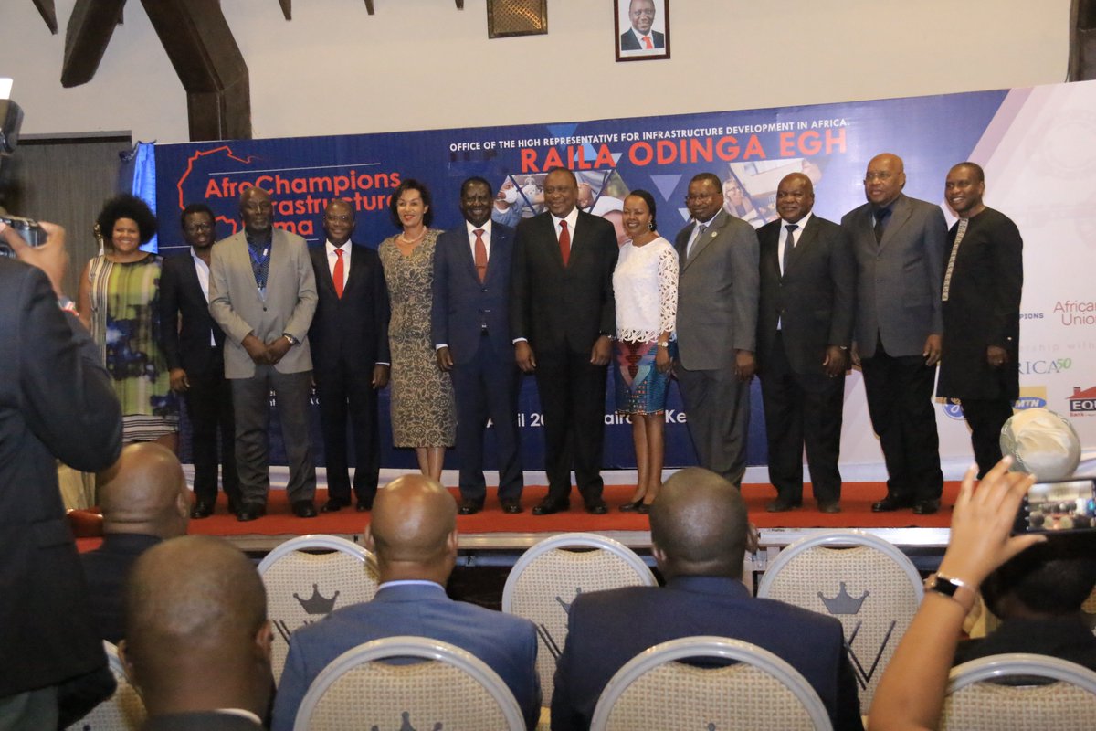 RailaOdinga's tweet photo. After two days of intense deliberations we were joined by President Uhuru Kenyatta at the closing session of the AfroChampions Boma on Infrastructure financing and delivery. I thank all the relevant stakeholders who made the event a resounding success. #AfroStructure https://t.co/ooBeTnO60g