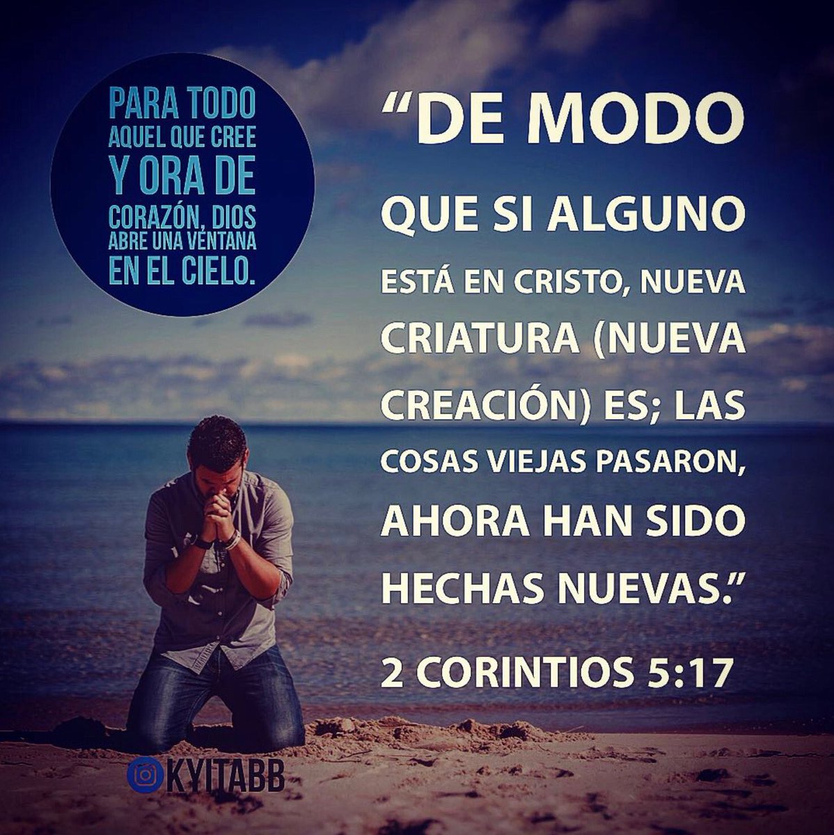 Claudet88900000's tweet photo. #Paratodoaquelquecreeyoradecorazón , #Diosabreunaventanaenelcielo .
“De modo que si alguno está en Cristo, nueva criatura (nueva creación) es; las cosas viejas pasaron, ahora han sido hechas nuevas.”
#2Corintios5_17
#KYITABB https://t.co/V5OWeS0wjx