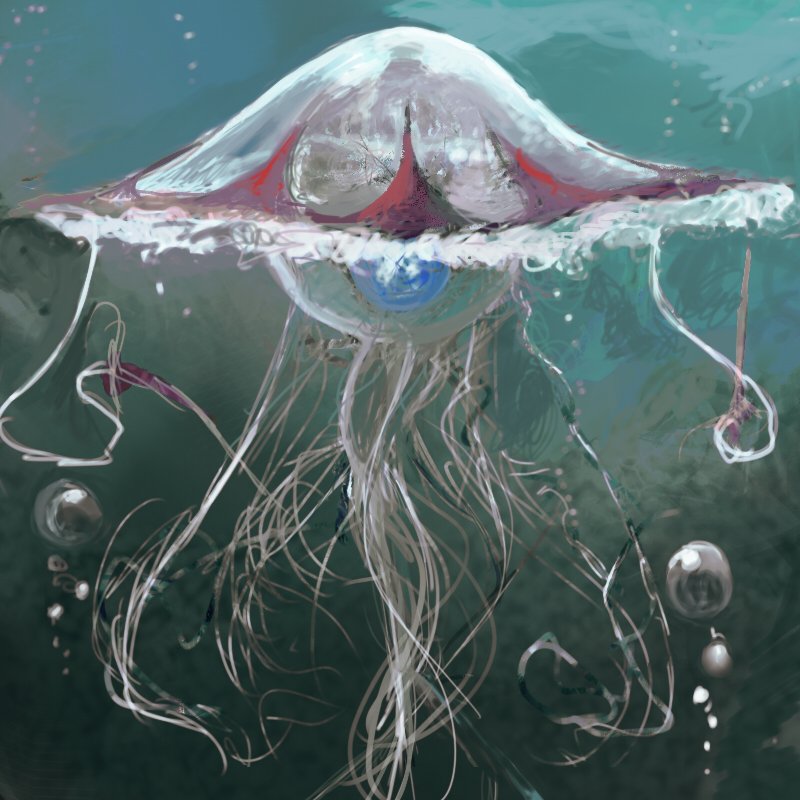 バイト クラゲのモンスター キロネックス の絵は没にしていた過去絵です オリジナルイラスト