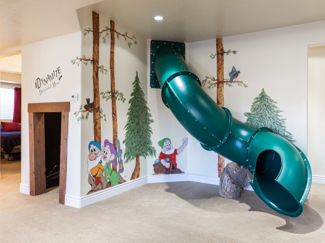 bigkeyreal's tweet photo. How much fun can you have at home?? Bedrooms with playful secret passageway ~ Slide to the basement ~ Game room ~ 28 seat sound proof theater room ~ kids performance stage ~ Dog wash station ~ Heated Salt Water pool ~ Pirate ship play set ~ Call today for details 801-500-0071. https://t.co/e50eQ0Cch6