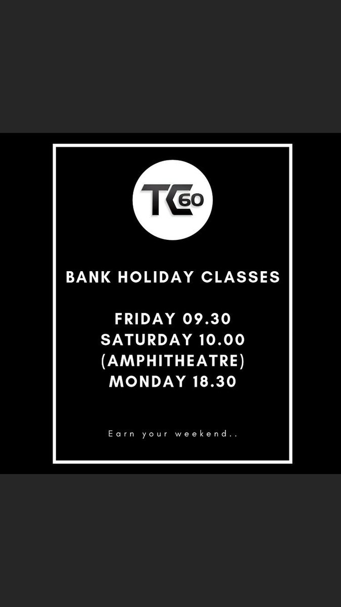 WaudbySeb's tweet image. TC60 Easter timetable #easterworkout