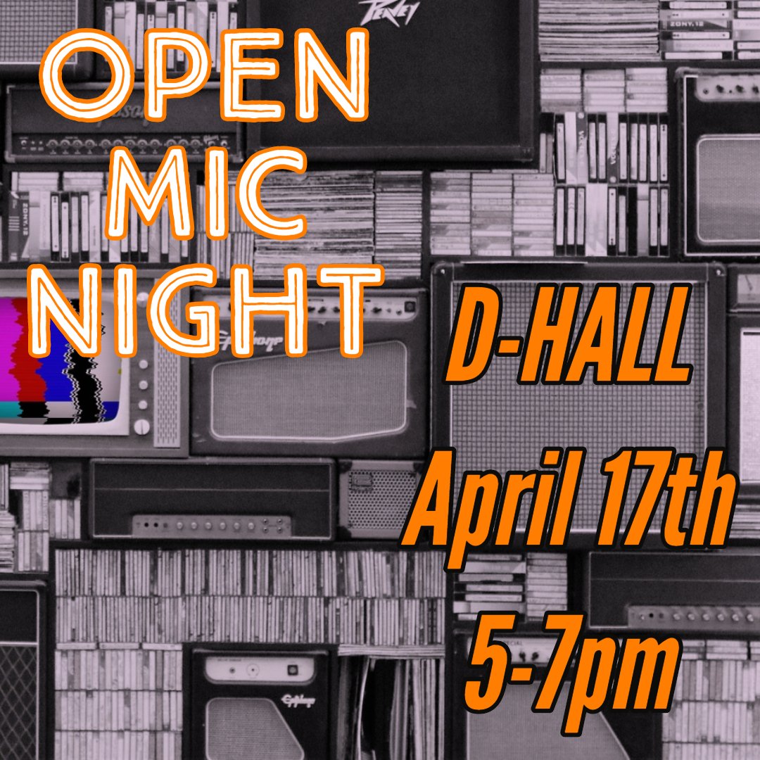 PC_EATS's tweet image. Don't miss out on this semester's last Open Mic Night at D-Hall! Come enjoy some tasty wings and entertainment. Want to get up there and perform? We would love to hear you! Sing, read poetry, play an instrument...have some fun! April 17th at 5pm