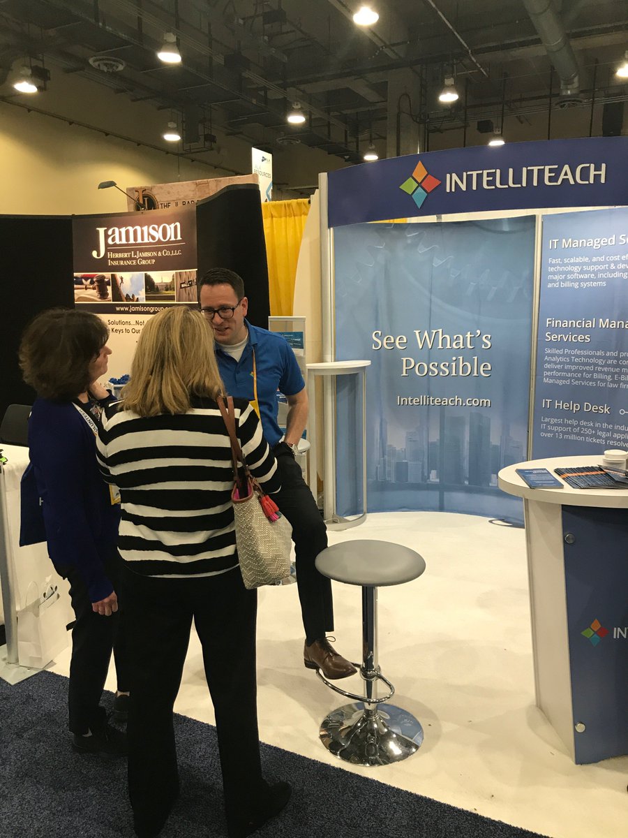 Intelliteach's tweet photo. Having a great last day of #alaconf19 at booth #735! Have you come by and visited yet? #Intelliteach #legaltech #informationtechnology https://t.co/FFq2GYz4zS