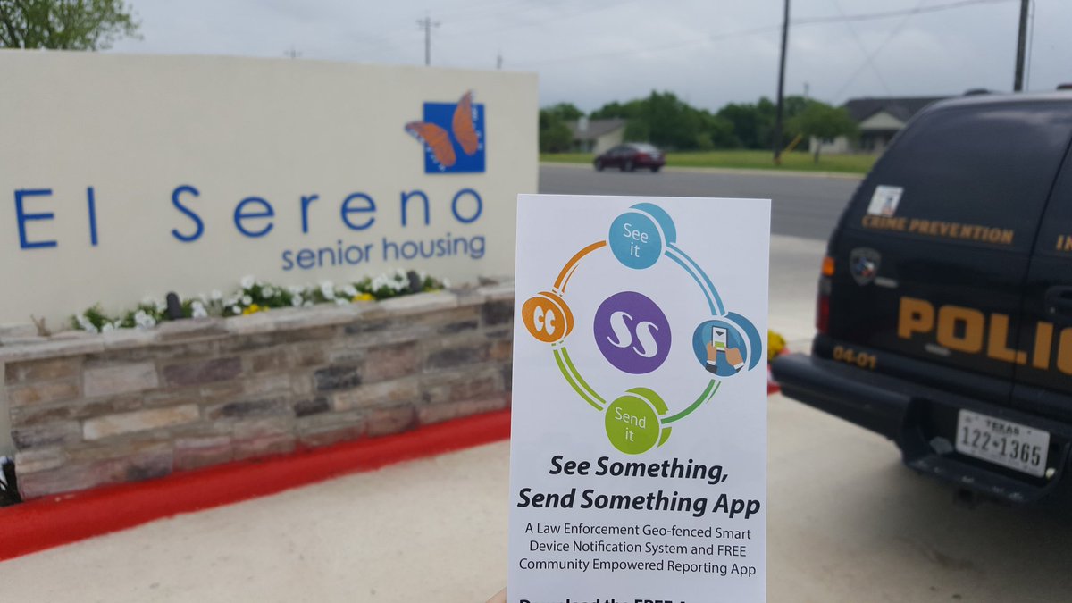 CiboloPD's tweet image. Just dropped 150 of these @seeandsendapp fliers, stickers, and pins to the new #ElSereno senior living facility. We look forward to working with them to #keepcibolosafe!