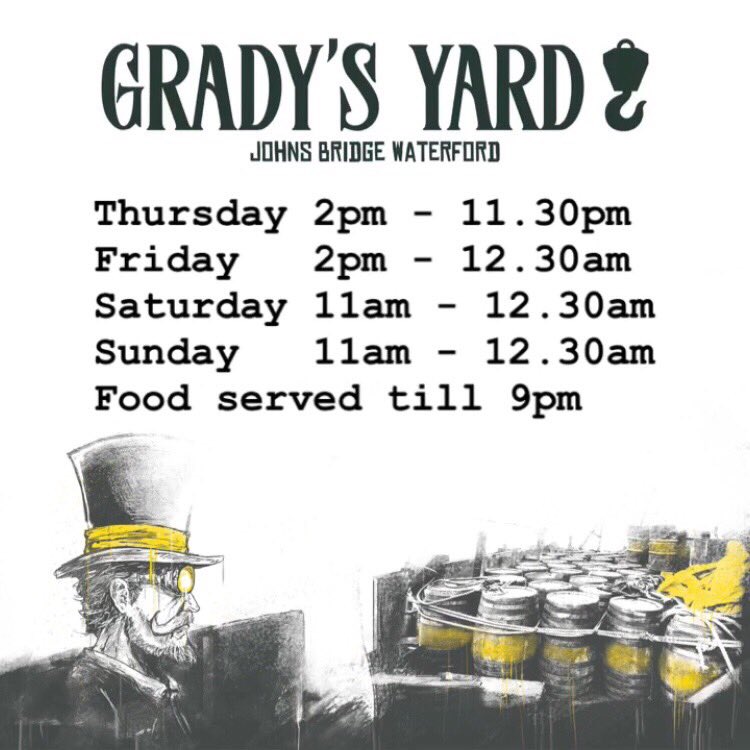 EASTER ANTICS at Grady’s Yard 🔥

Right, the most holiest of Bank Holiday’s is upon us. May you arise from your sleeping place and join us for BEER + SPIRITS + MUSIC + CRAIC. We’ll have new food, beers and spirit infusions! ✌️ Stay tuned for more updates! #Easter #Sesh
