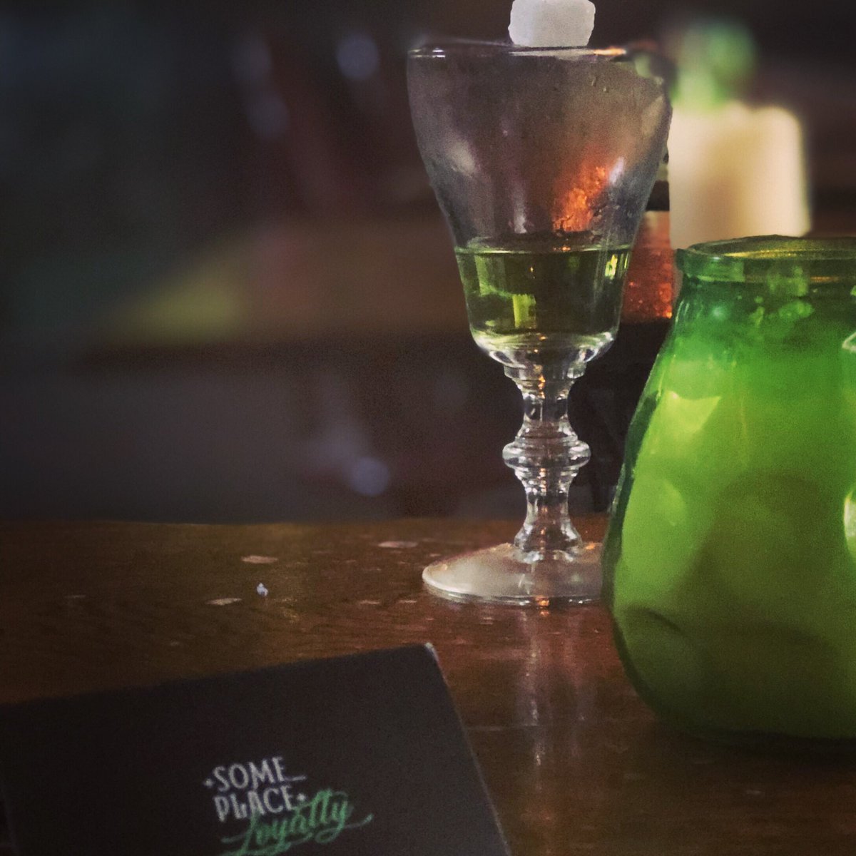 Grab yourself a #loyaltycard the next time you pop in. The absinthe will start to pay for itself! #lheureverte #gogreen