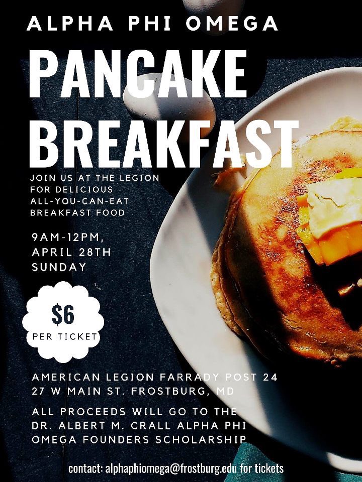 APO_AGX's tweet photo. 🗣EVERYONE: We are hosting a Pancake Breakfast @ The Legion on April 28th from 9-12 pm! Only $6 a ticket for ALL-YOU-CAB-EAT BREAKFAST FOOD! Don’t Miss Out! 😁🙌 #frostburg #spreadtheword https://t.co/Z2CPtIuNBv