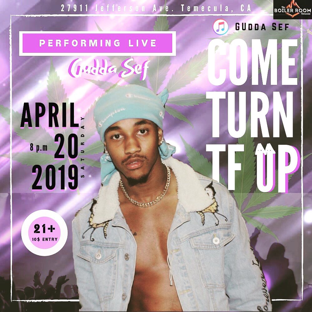 GuddaSef's tweet photo. THIS SATURDAY‼️‼️4/20 🍃🍃 Gudda Going Dummy 🖤🔋 21 & Up Event
📍📍📍 27991 Jefferson Ave Temecula CA ‼️‼️ $10 cover to get in ! BE THERE‼️‼️ #laparty #laclubs #labars #ocparty #2G2T. #explore #explorepage REPOST‼️‼️ REPOST ‼️‼️ REPOST ‼️‼️ https://t.co/2dWpRUvYSf