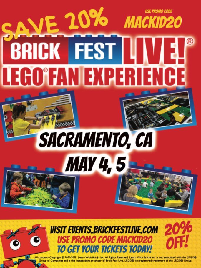MtnHouseMacKid's tweet photo. Macaroni kid has your discount for brickfest!! 
 #ad #familyfun @BrickFestLive https://t.co/ubv6MFkSTN