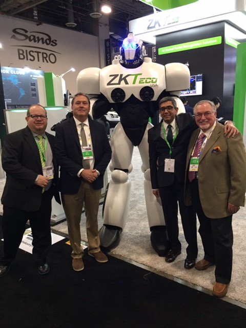 ZKTecoUSA's tweet photo. We were so happy that ZKTeco USA's Regional Sales Manager Neal Katz and Manufacturer Reps Mike Brown and Jim Raymer from ESP were able to make it to #ISCWest2019 last week! Thanks for making the trip! https://t.co/5ae4pi45G7