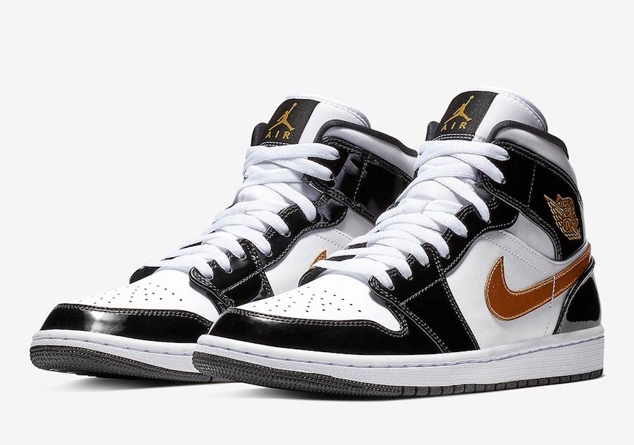 Black and white patent leather jordans hotsell