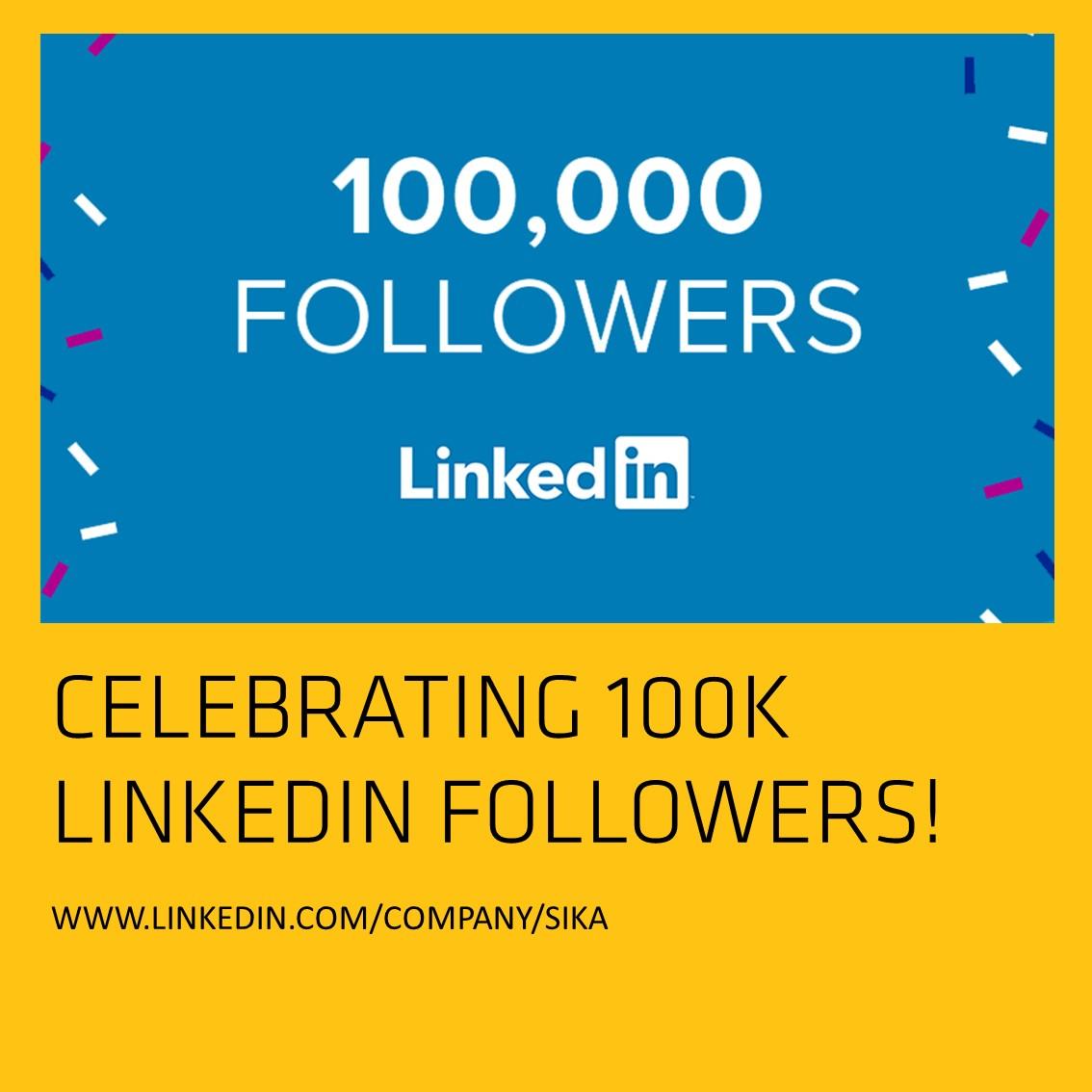 We are delighted to have reached the 100,000 follower milestone over on #LinkedIn! Make sure you're following our official Sika company page for all the latest news from our corporate teams, and your local Sika organizations. linkedin.com/company/sika/  
 #100K #WeAreSika