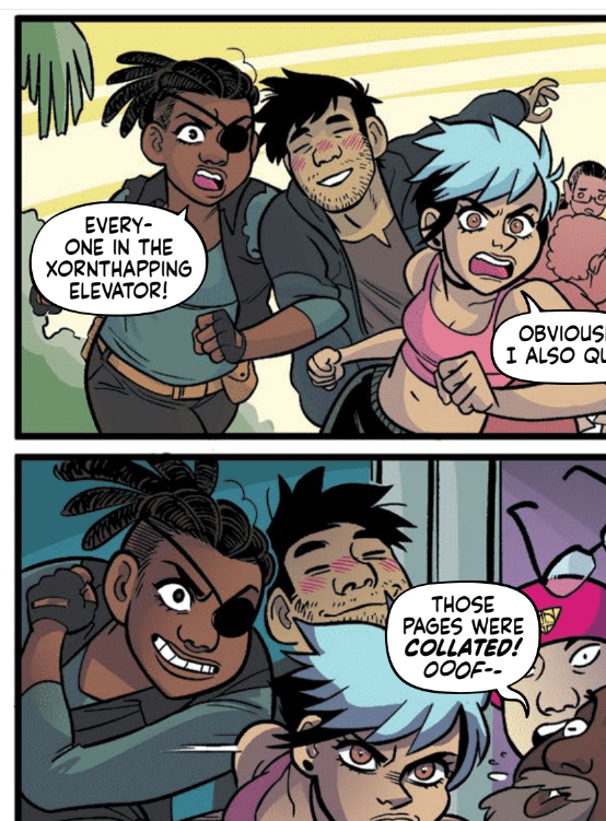 Can I just say this might be one of my favorite panel successions I've ever drawn? I love these drunk Victors so much 🍸(from THE LONG CON #9, out soon!)